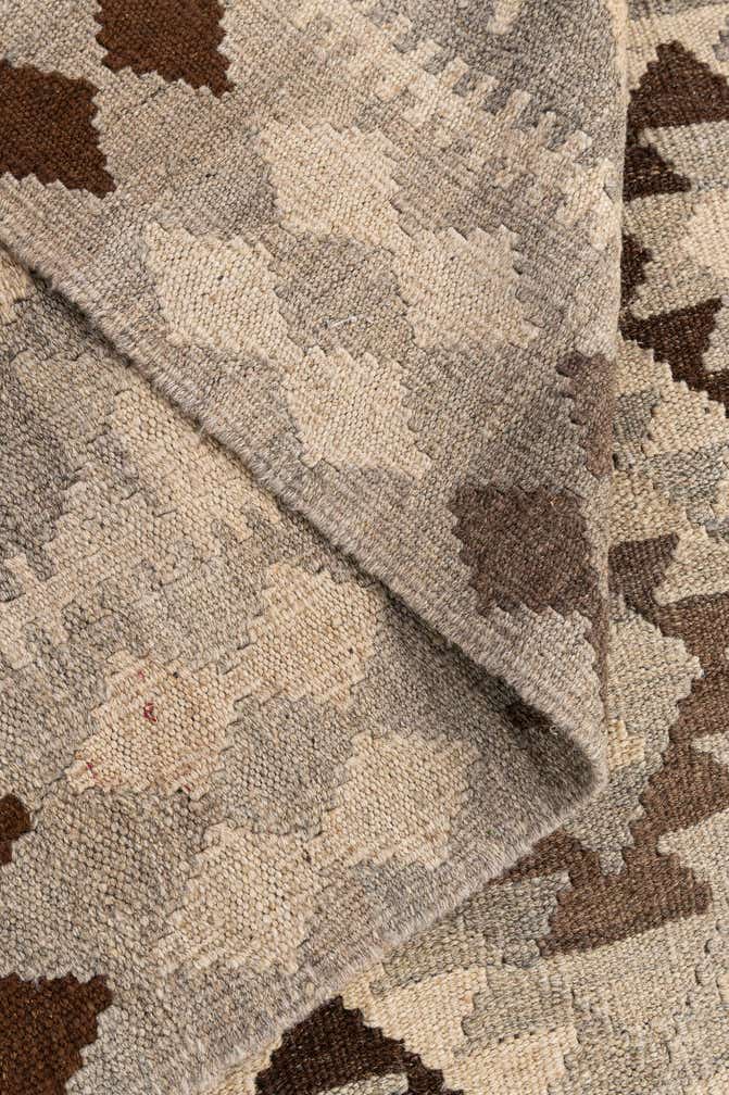 5' 3 x 6' 8 Hand Woven Kilim Maymana Wool Rug