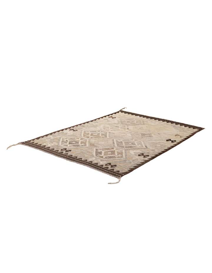 5' x 6' 9 Hand Woven Kilim Maymana Wool Rug