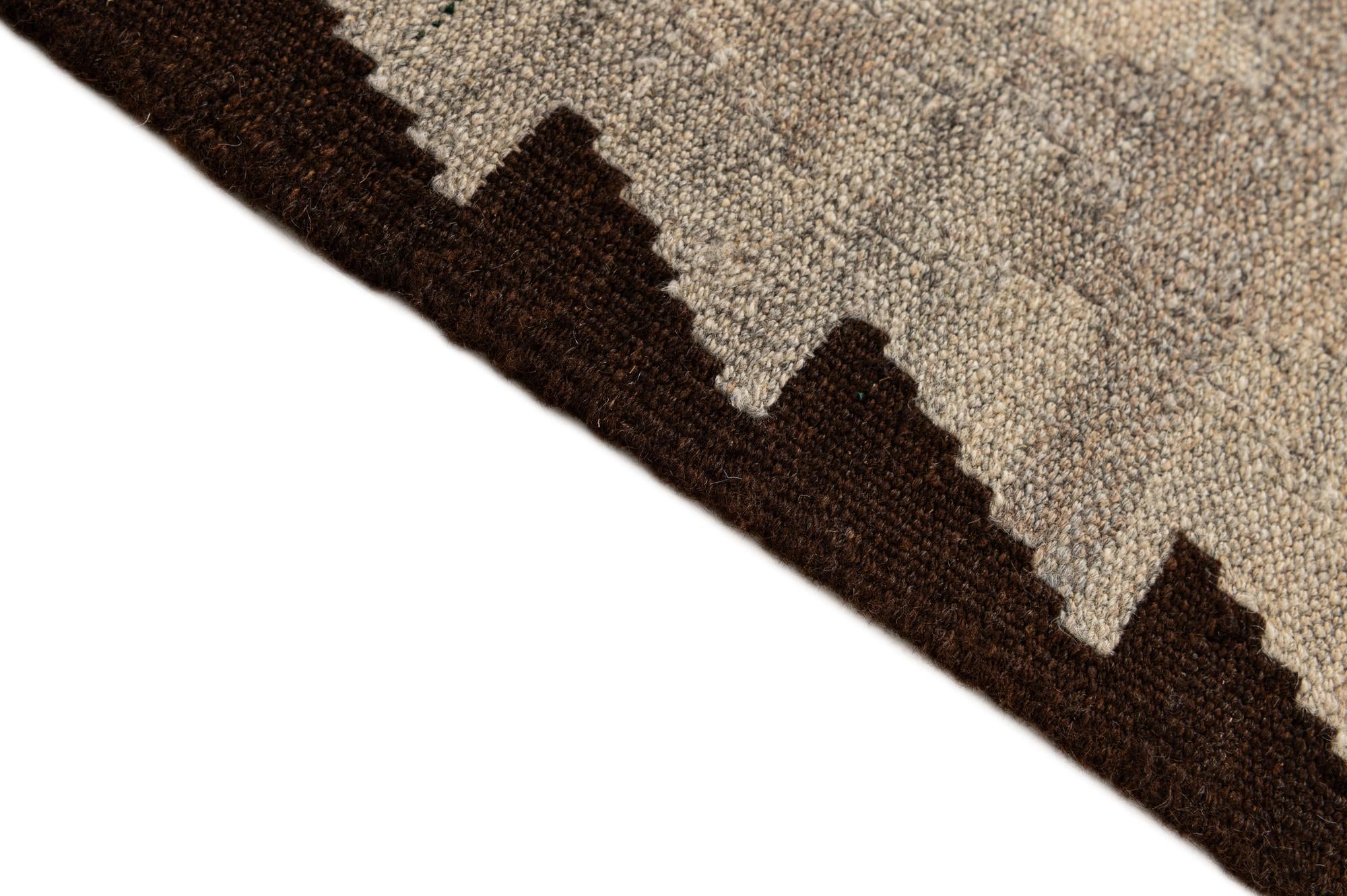 5' x 6' 9 Hand Woven Kilim Maymana Wool Rug
