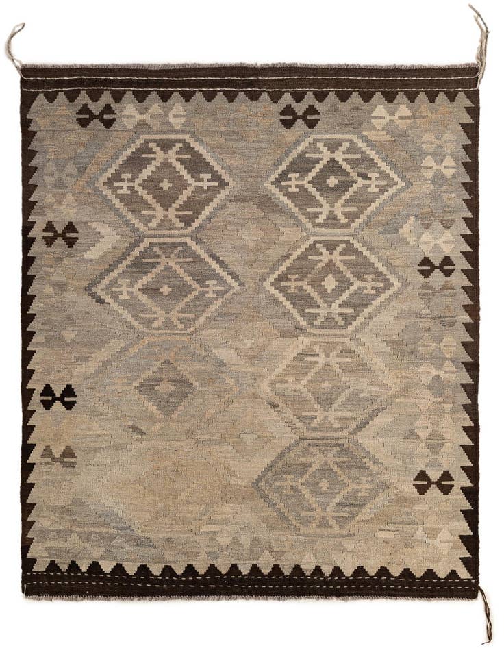 Detail image of 5' x 6' 9 Hand Woven Kilim Maymana Wool Rug