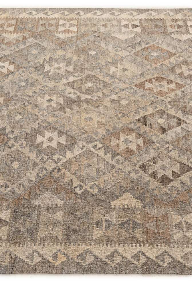 5' 1 x 6' 11 Hand Woven Kilim Maymana Wool Rug
