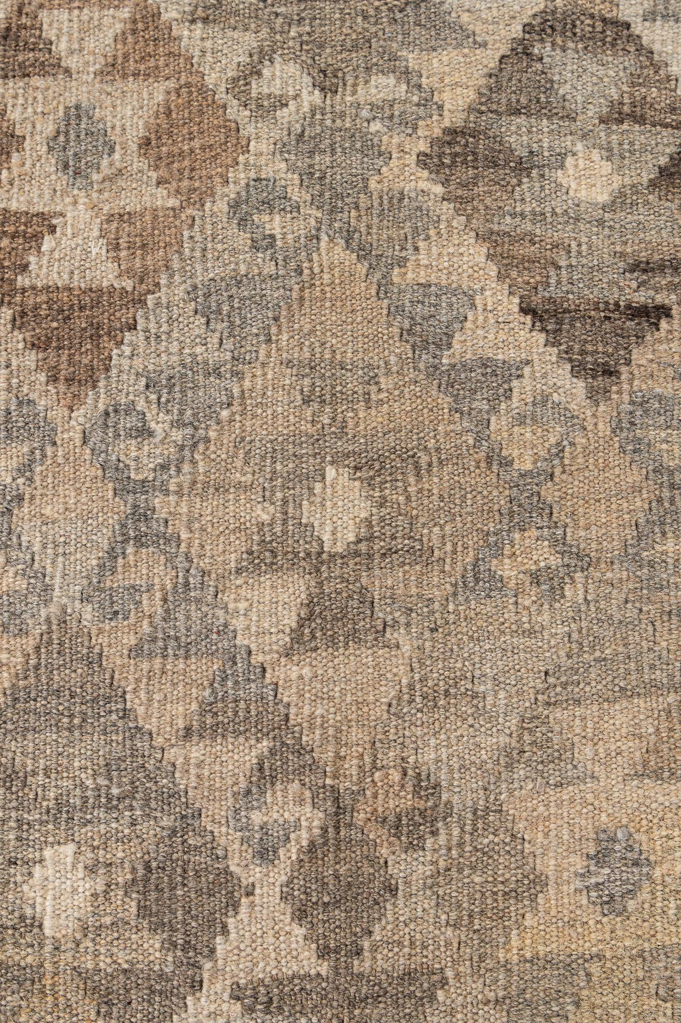 5' 1 x 6' 11 Hand Woven Kilim Maymana Wool Rug