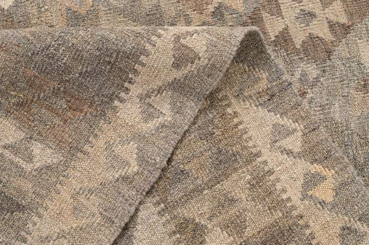 5' 1 x 6' 11 Hand Woven Kilim Maymana Wool Rug