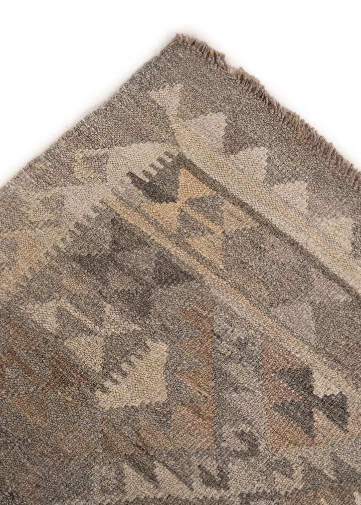 5' 1 x 6' 11 Hand Woven Kilim Maymana Wool Rug