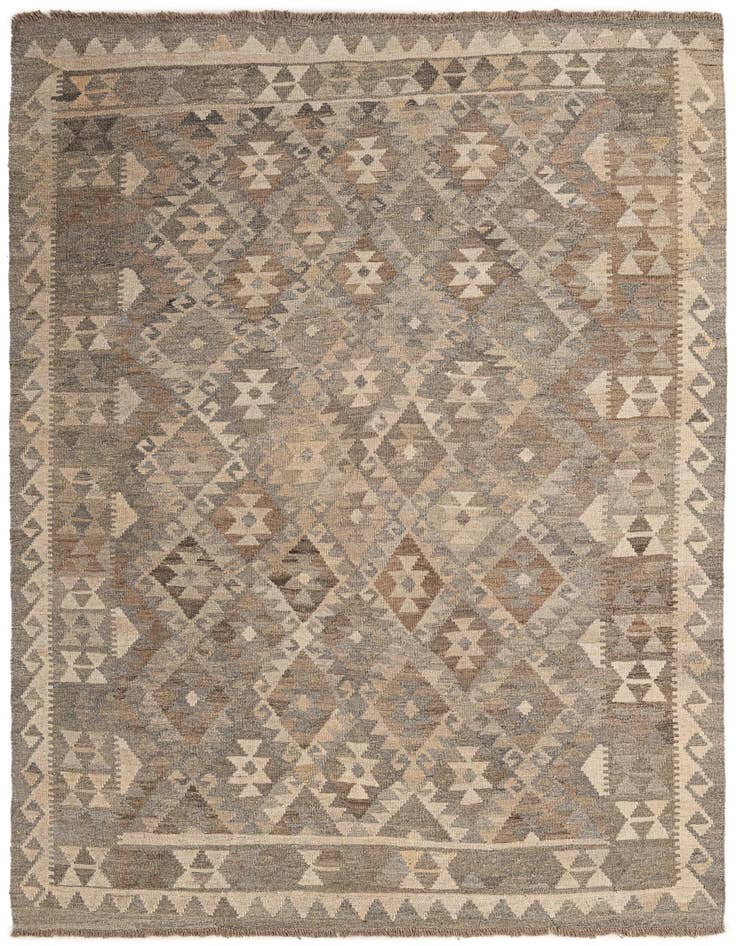 Detail image of 5' 1 x 6' 11 Hand Woven Kilim Maymana Wool Rug