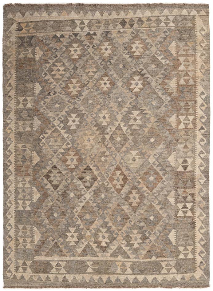 Detail image of 5' 1 x 6' 11 Hand Woven Kilim Maymana Wool Rug