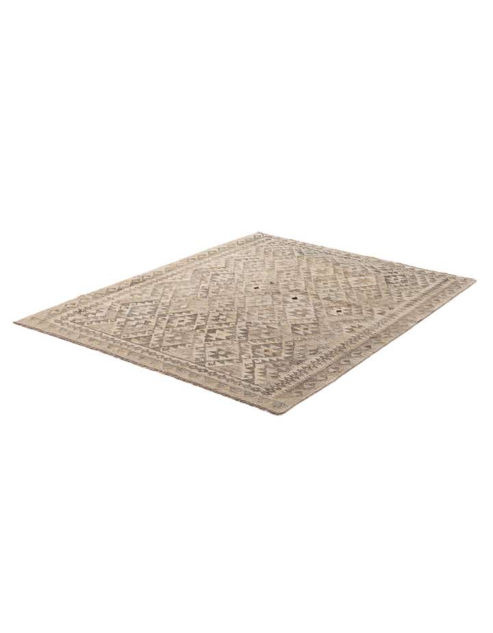 5' 4 x 6' 10 Hand Woven Kilim Maymana Wool Rug