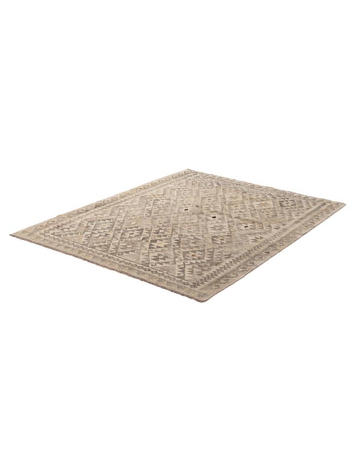 Detail image of 5' 4 x 6' 10 Hand Woven Kilim Maymana Wool Rug