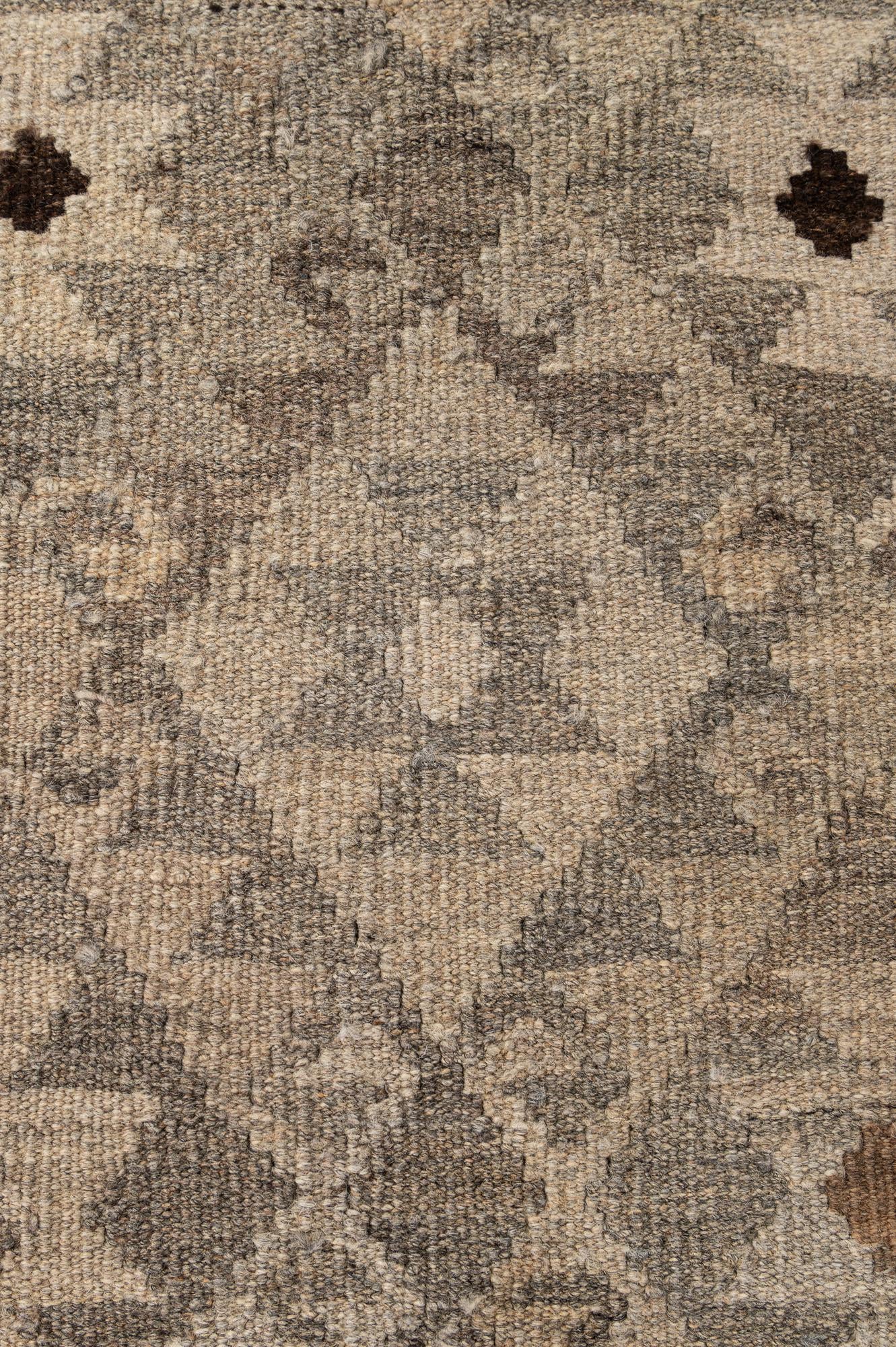 5' 4 x 6' 10 Hand Woven Kilim Maymana Wool Rug