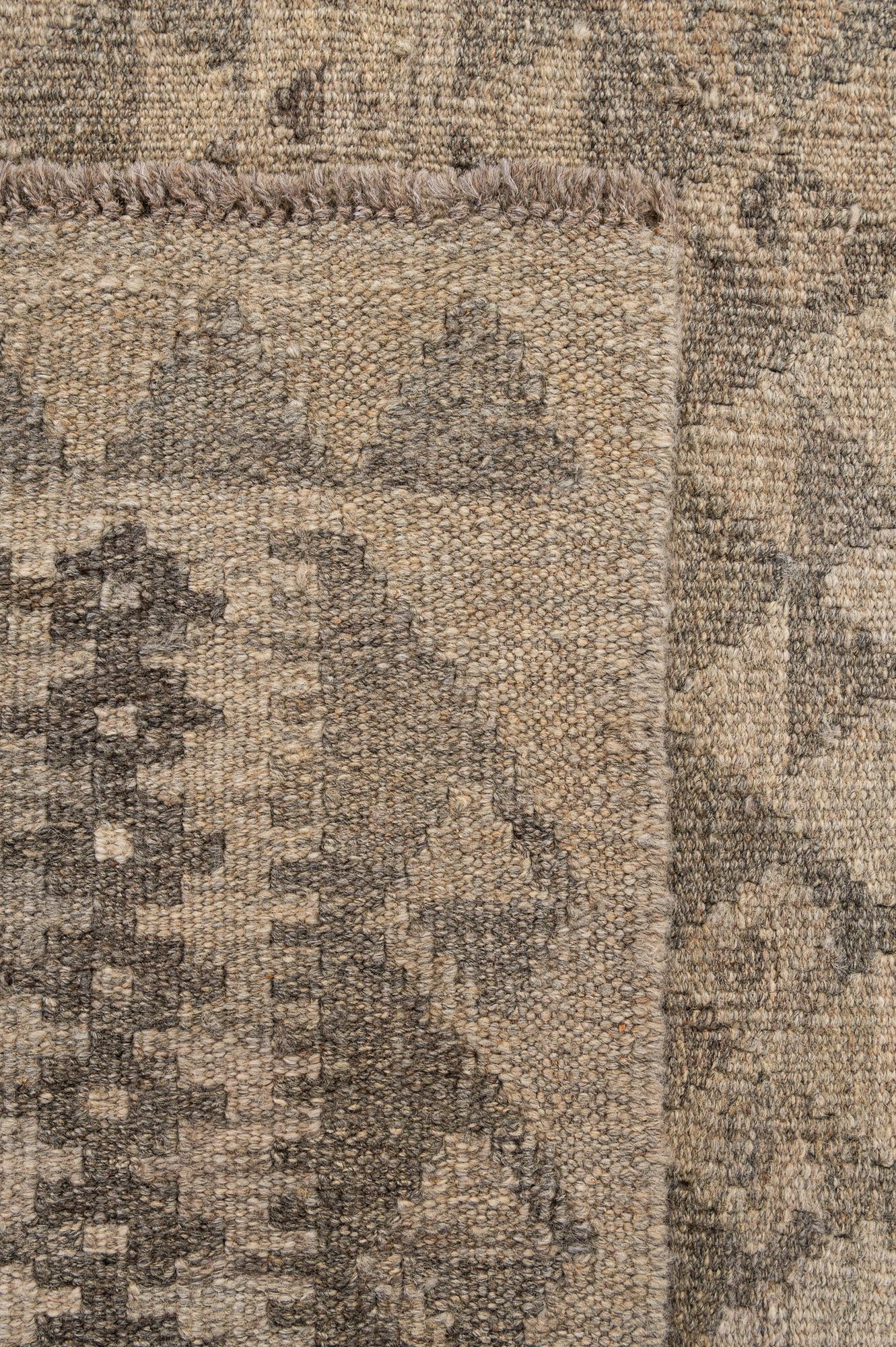 5' 4 x 6' 10 Hand Woven Kilim Maymana Wool Rug