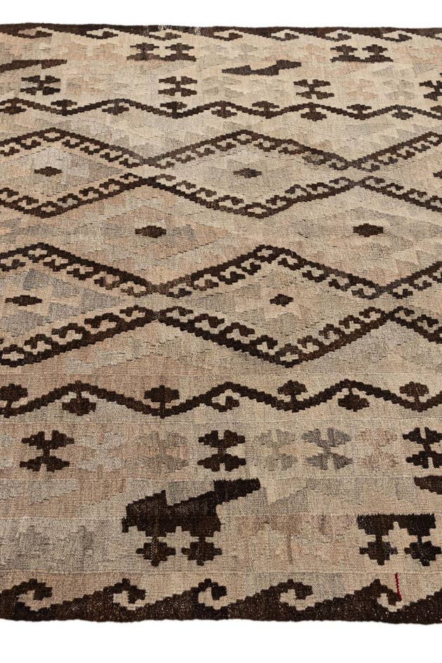 Detail image of 5' 4 x 6' 10 Hand Woven Kilim Maymana Wool Rug