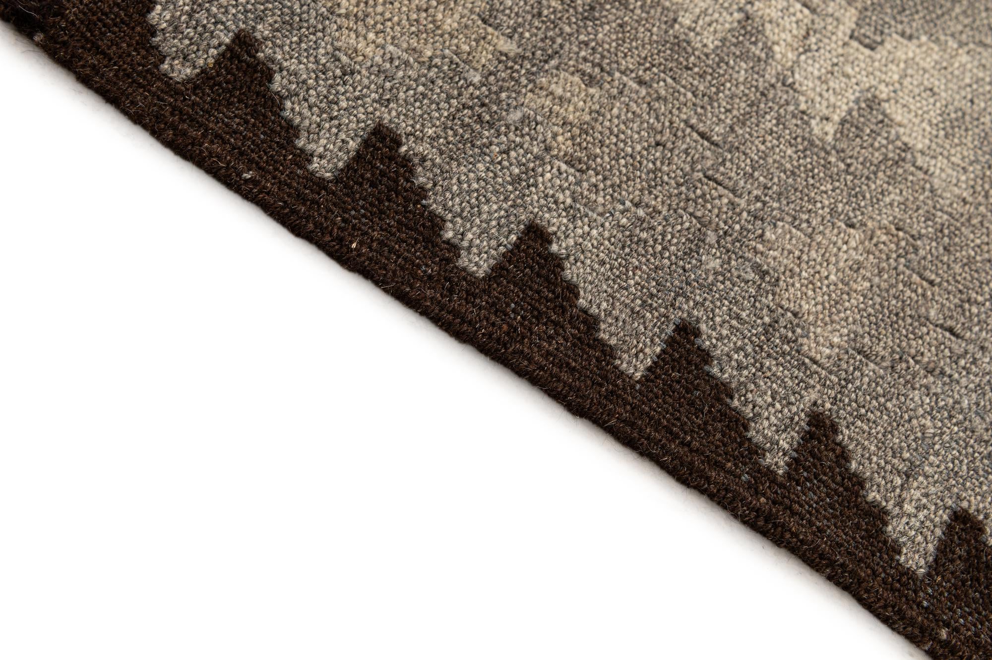 5' 2 x 6' 11 Hand Woven Kilim Maymana Wool Rug