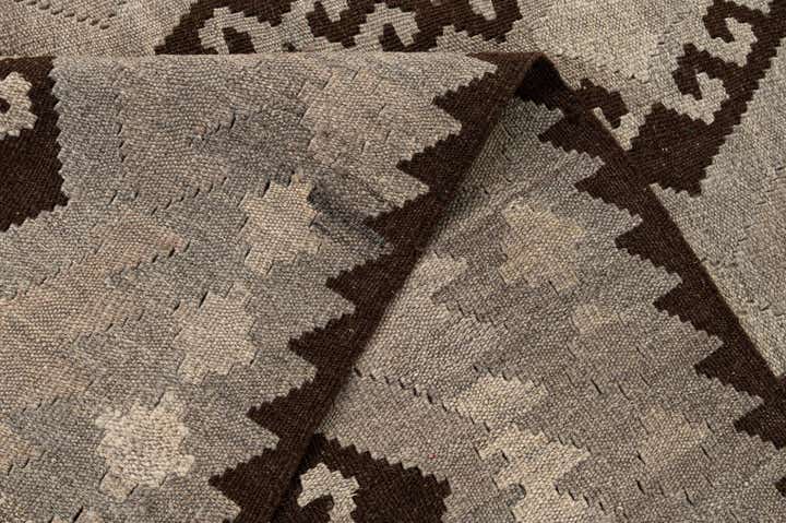 5' 2 x 6' 11 Hand Woven Kilim Maymana Wool Rug