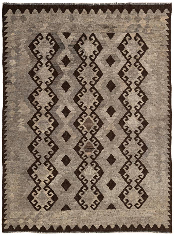 Detail image of 5' 2 x 6' 11 Hand Woven Kilim Maymana Wool Rug