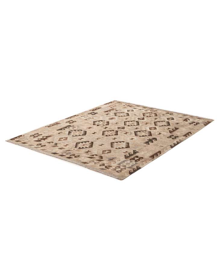 5' 2 x 6' 9 Hand Woven Kilim Maymana Wool Rug