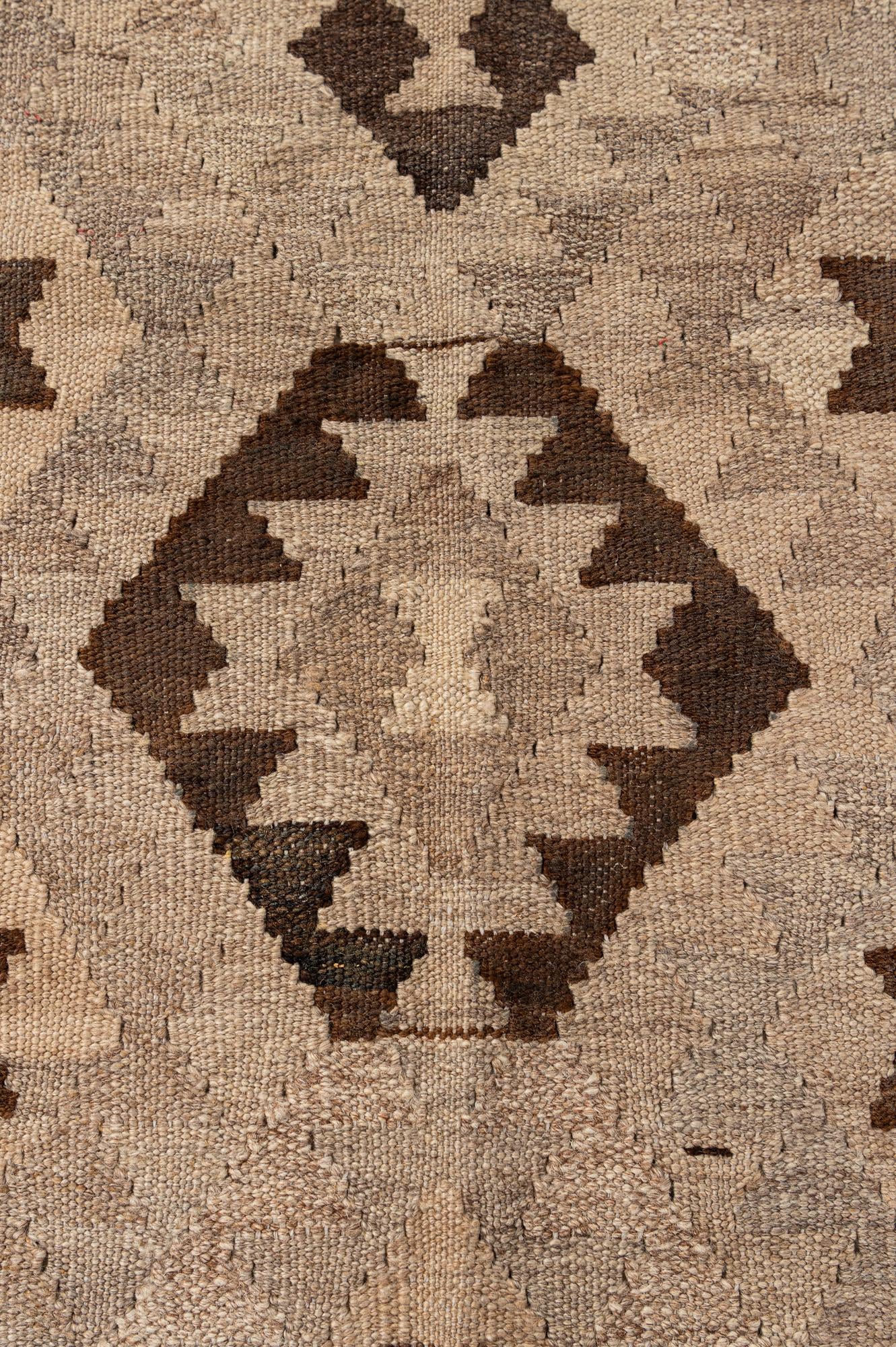 5' 2 x 6' 9 Hand Woven Kilim Maymana Wool Rug