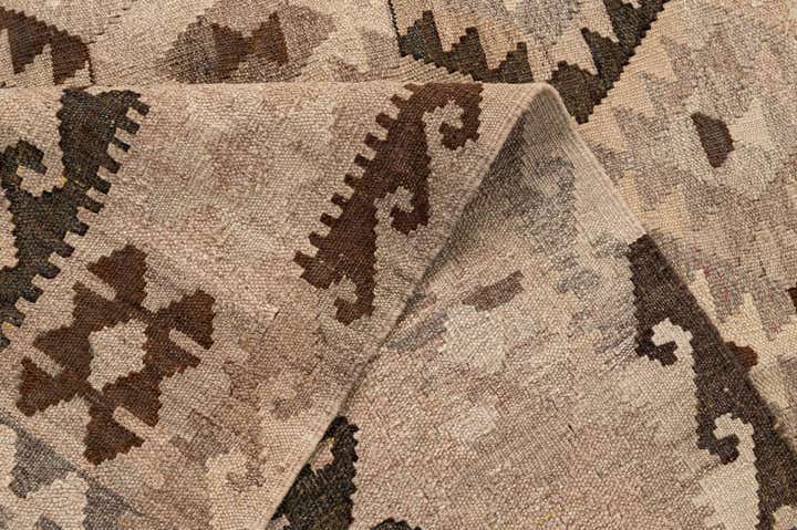 5' 2 x 6' 9 Hand Woven Kilim Maymana Wool Rug
