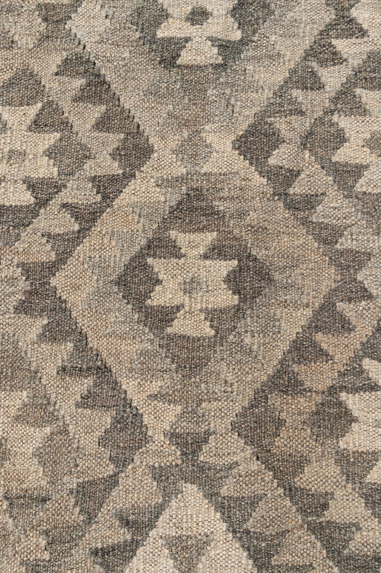 5' 3 x 6' 10 Hand Woven Kilim Maymana Wool Rug