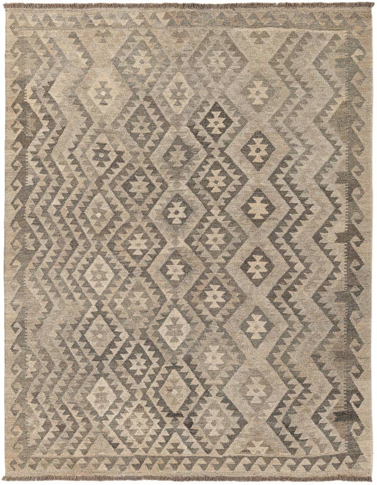 Detail image of 5' 3 x 6' 10 Hand Woven Kilim Maymana Wool Rug