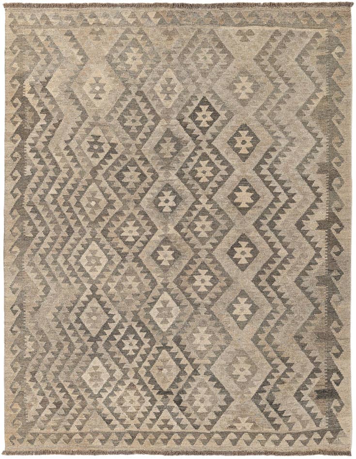 Detail image of 5' 3 x 6' 10 Hand Woven Kilim Maymana Wool Rug