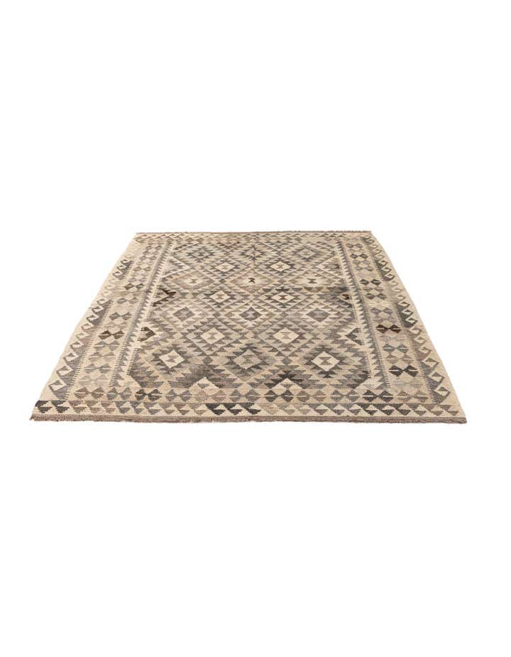 5' 5 x 6' 9 Hand Woven Kilim Maymana Wool Rug