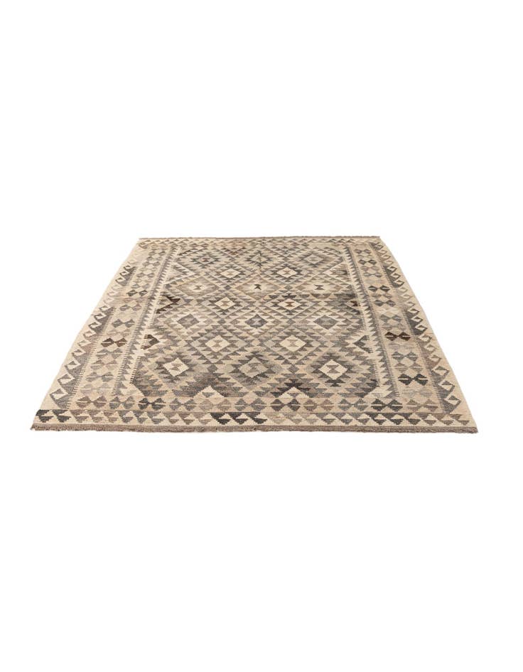 Detail image of 5' 5 x 6' 9 Hand Woven Kilim Maymana Wool Rug