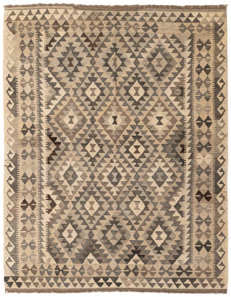 Detail image of 5' 5 x 6' 9 Hand Woven Kilim Maymana Wool Rug