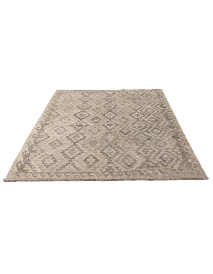 Detail image of 5' 3 x 6' 11 Hand Woven Kilim Maymana Wool Rug