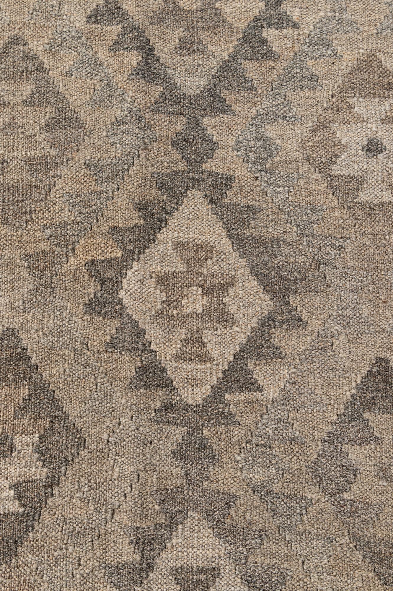 5' 3 x 6' 11 Hand Woven Kilim Maymana Wool Rug