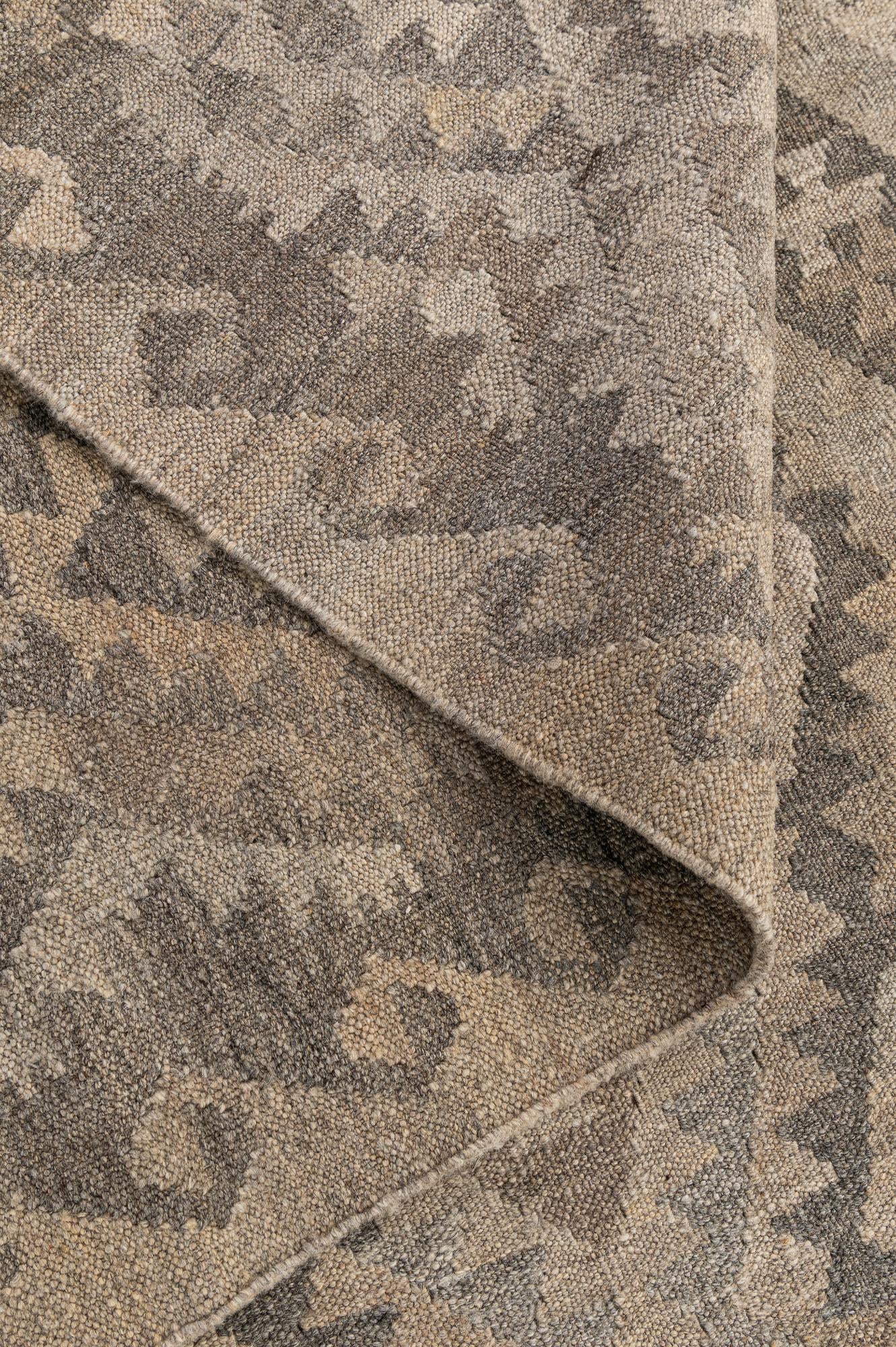 5' 3 x 6' 11 Hand Woven Kilim Maymana Wool Rug