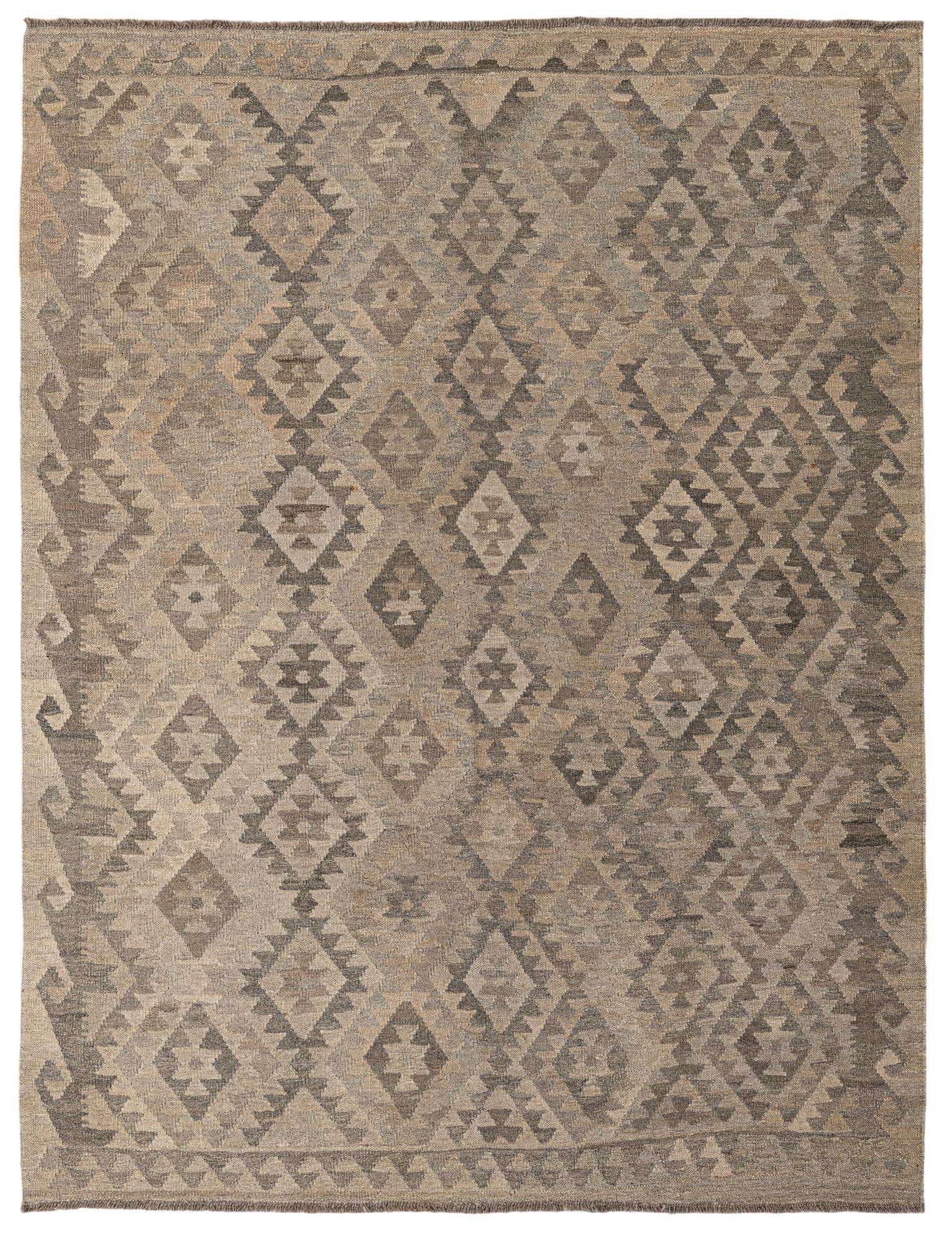 5' 3 x 6' 11 Hand Woven Kilim Maymana Wool Rug