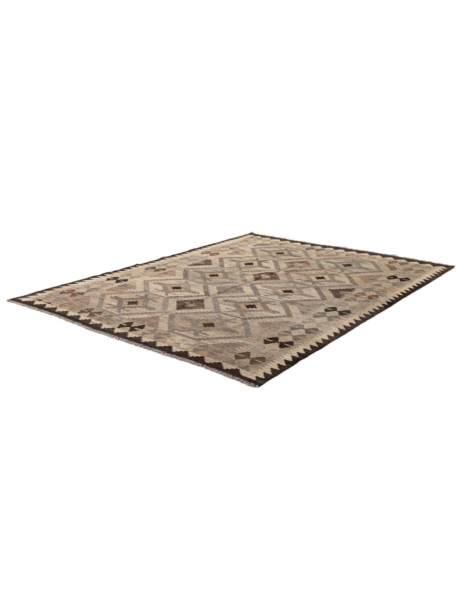 5' x 6' 9 Hand Woven Kilim Maymana Wool Rug