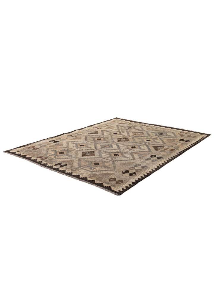 5' x 6' 9 Hand Woven Kilim Maymana Wool Rug