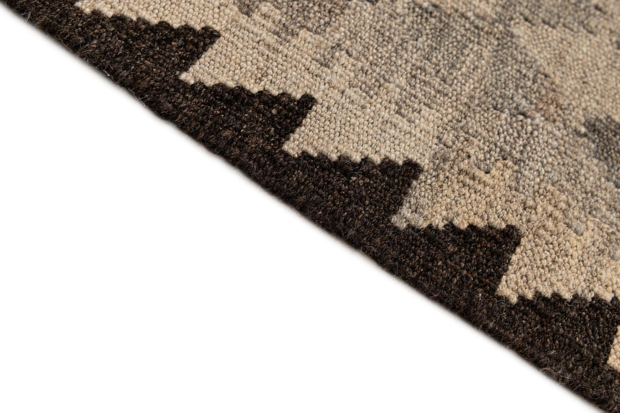 5' x 6' 9 Hand Woven Kilim Maymana Wool Rug