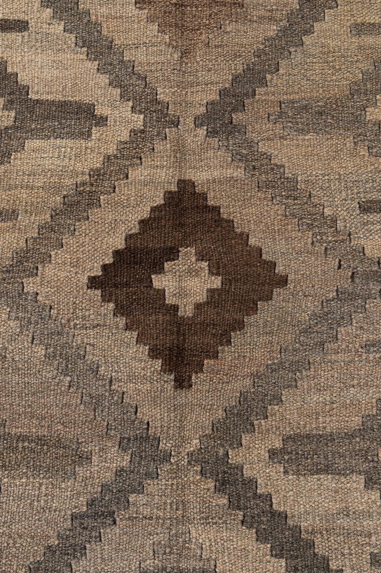5' x 6' 9 Hand Woven Kilim Maymana Wool Rug