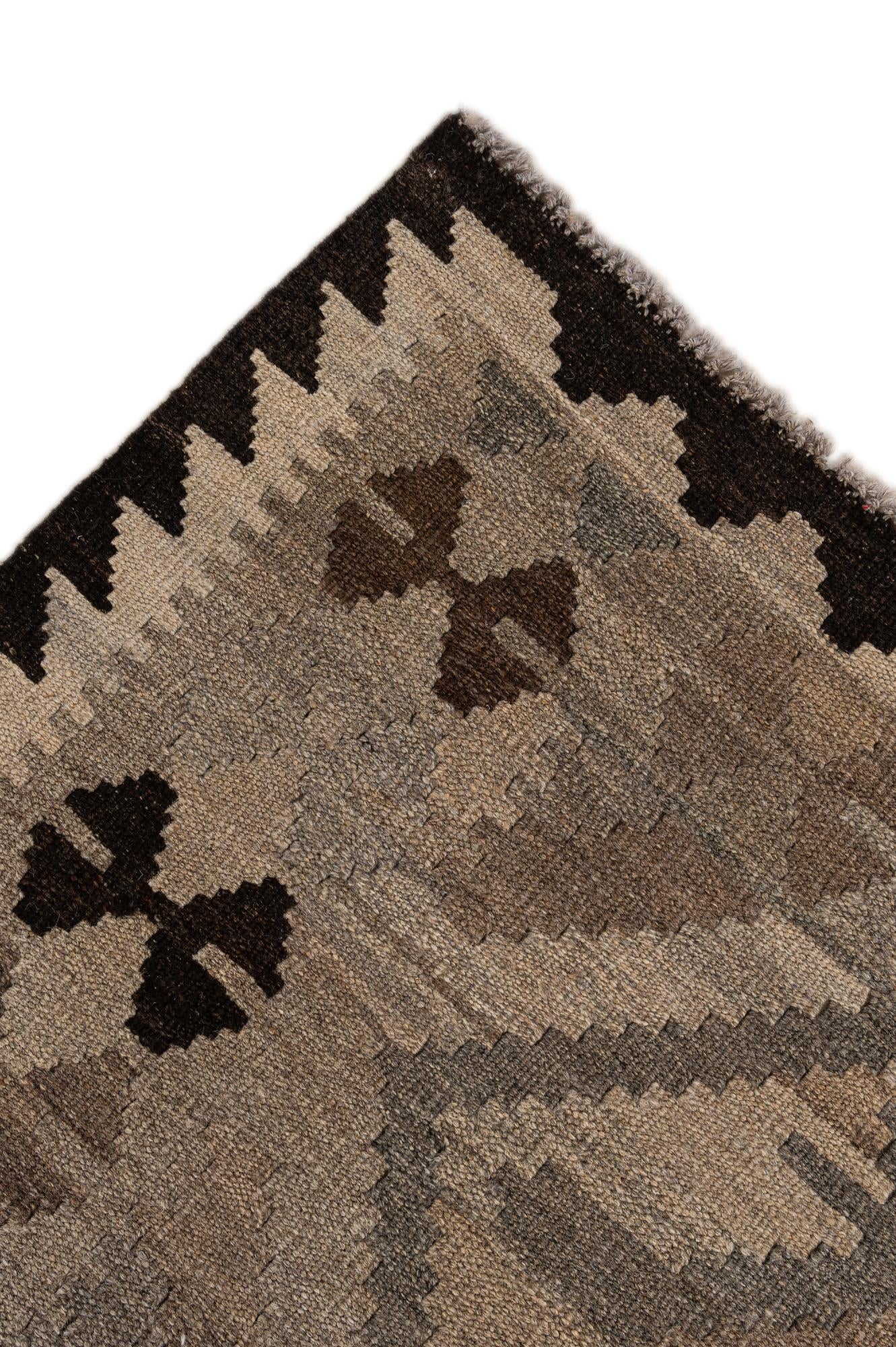 5' x 6' 9 Hand Woven Kilim Maymana Wool Rug