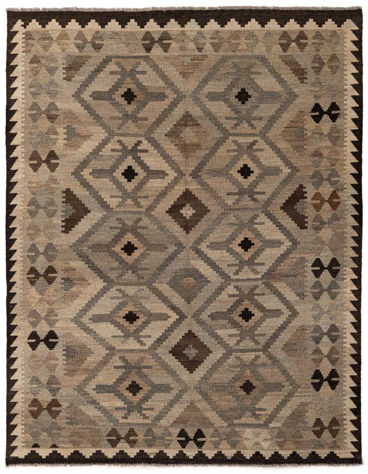Detail image of 5' x 6' 9 Hand Woven Kilim Maymana Wool Rug