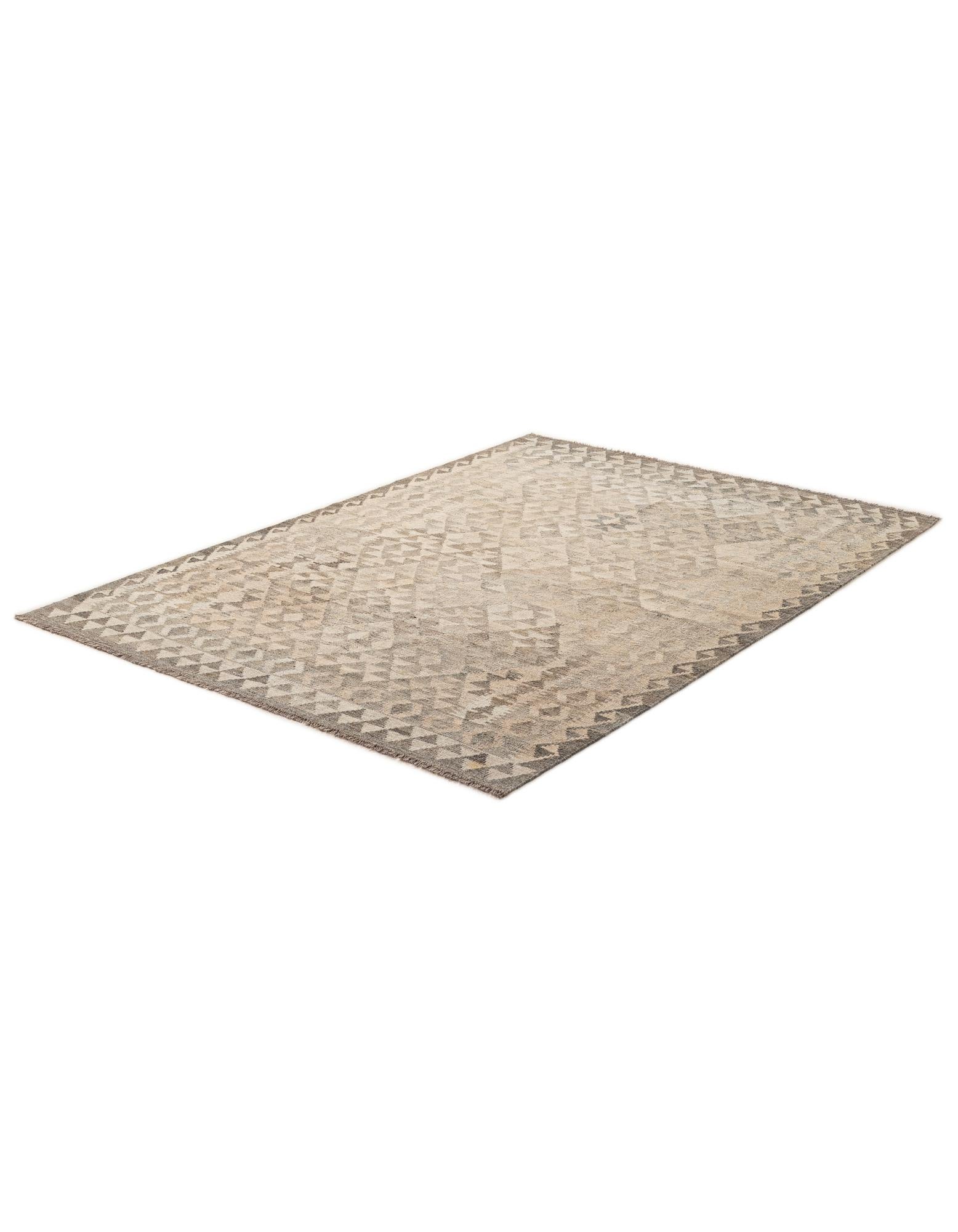 5' 2 x 7' 4 Hand Woven Kilim Maymana Wool Rug