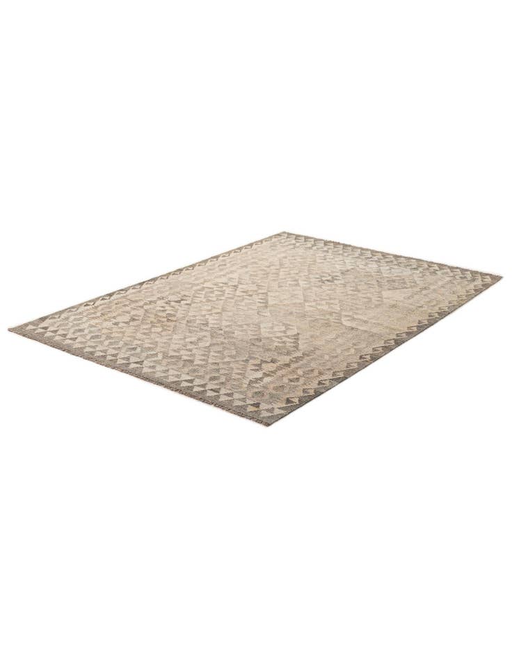 Detail image of 5' 2 x 7' 4 Hand Woven Kilim Maymana Wool Rug