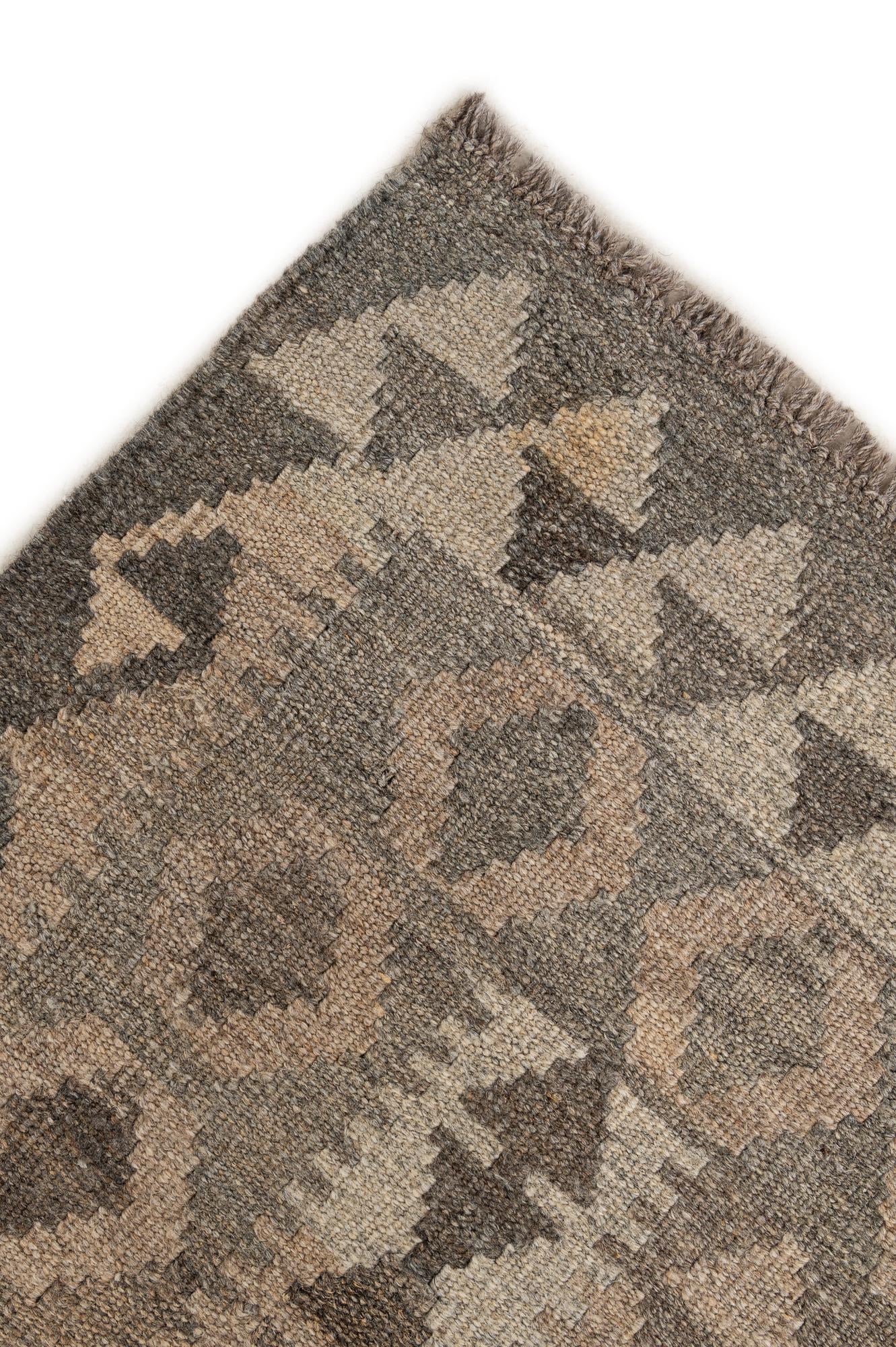 5' 2 x 7' 4 Hand Woven Kilim Maymana Wool Rug