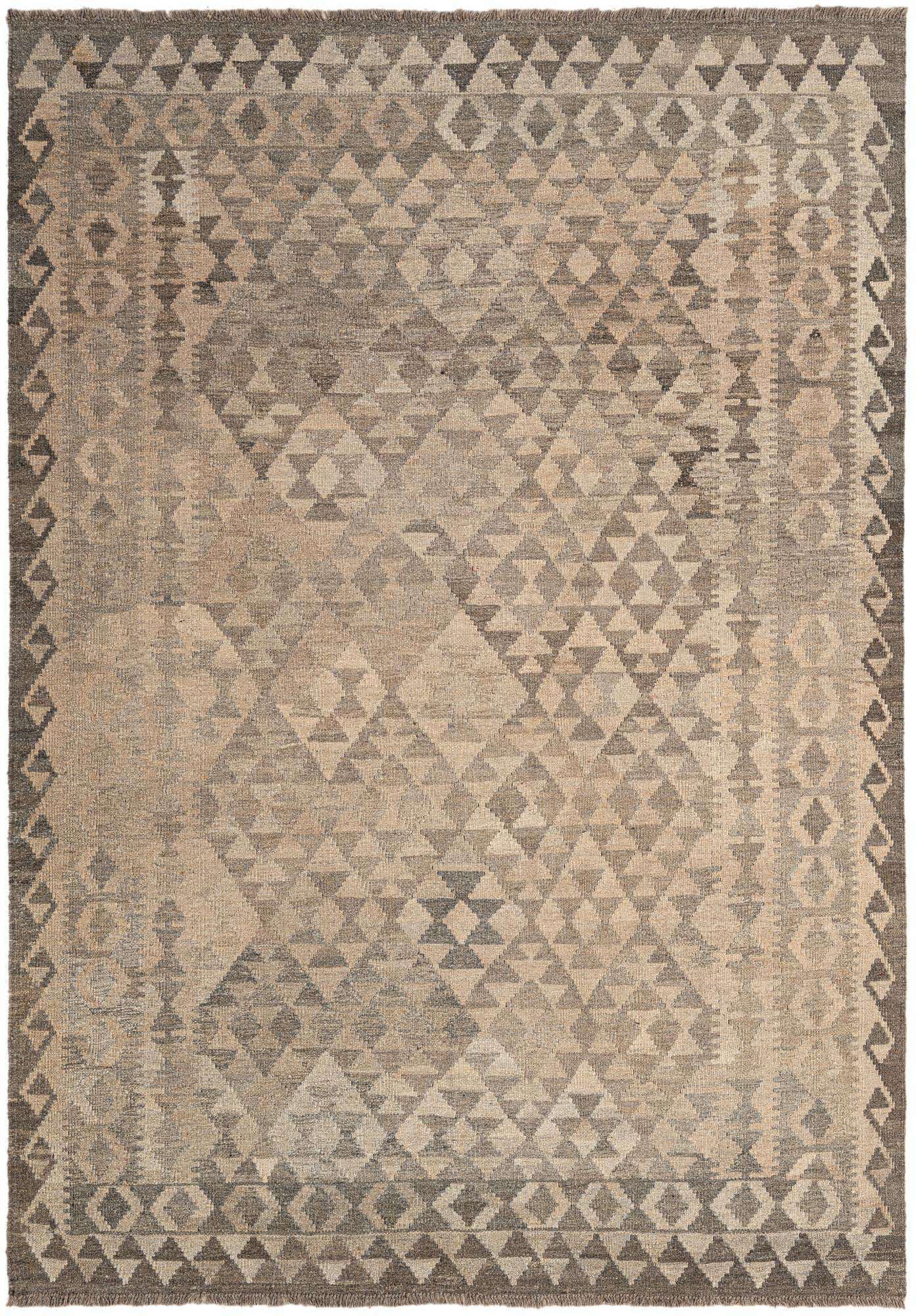 5' 2 x 7' 4 Hand Woven Kilim Maymana Wool Rug