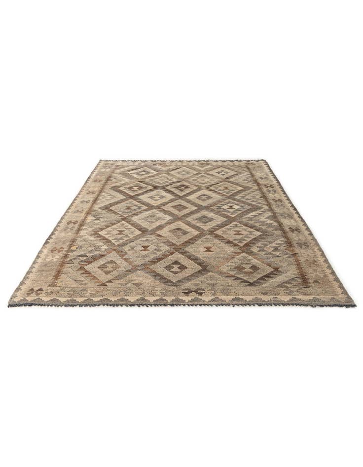 Detail image of 5' 3 x 8' 1 Hand Woven Kilim Maymana Wool Rug