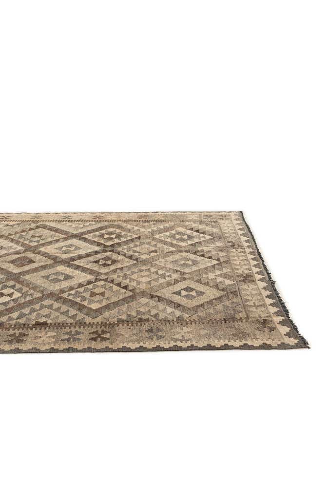 5' 3 x 8' 1 Hand Woven Kilim Maymana Wool Rug