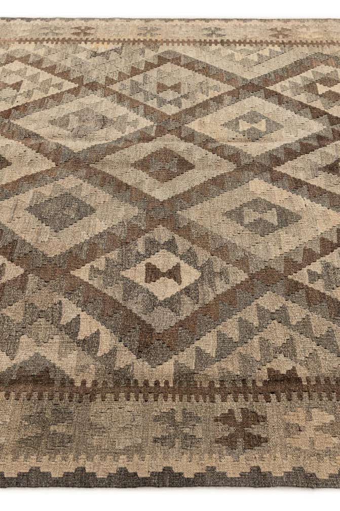 5' 3 x 8' 1 Hand Woven Kilim Maymana Wool Rug