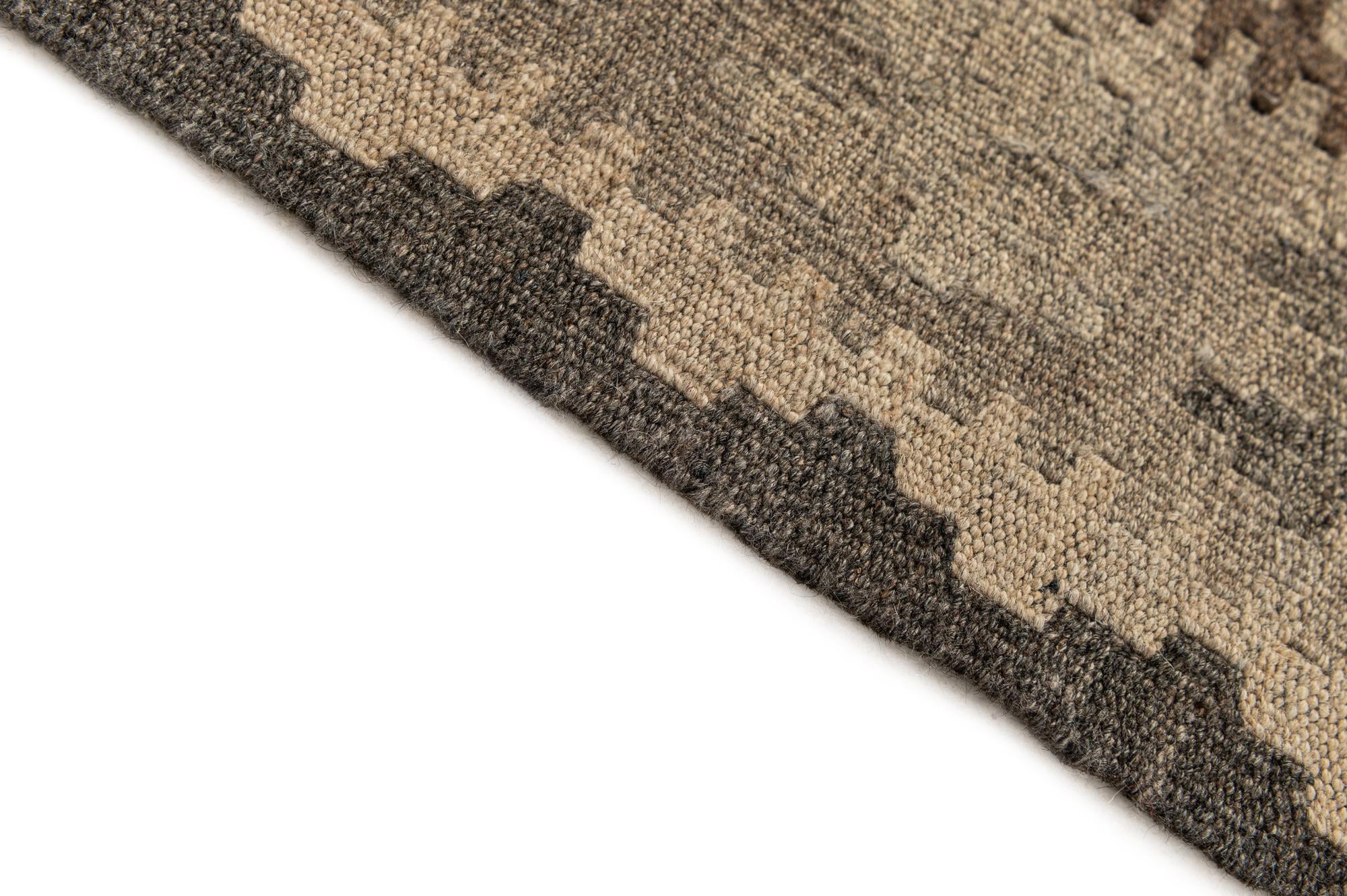 5' 3 x 8' 1 Hand Woven Kilim Maymana Wool Rug