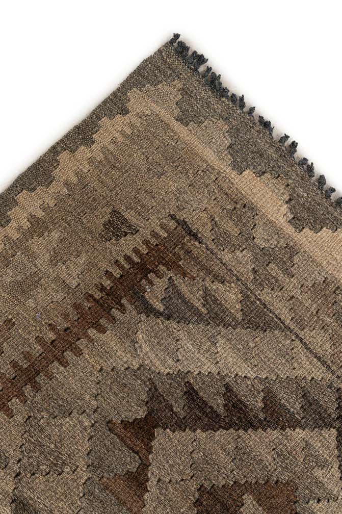 5' 3 x 8' 1 Hand Woven Kilim Maymana Wool Rug