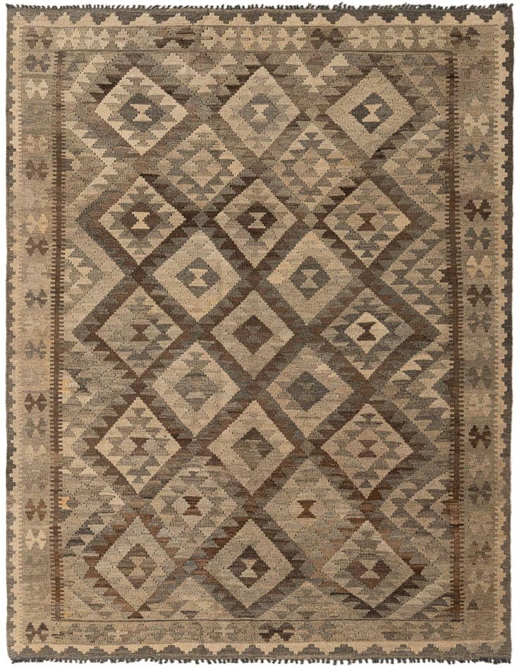Detail image of 5' 3 x 8' 1 Hand Woven Kilim Maymana Wool Rug