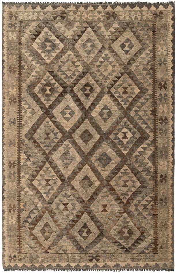 Detail image of 5' 3 x 8' 1 Hand Woven Kilim Maymana Wool Rug