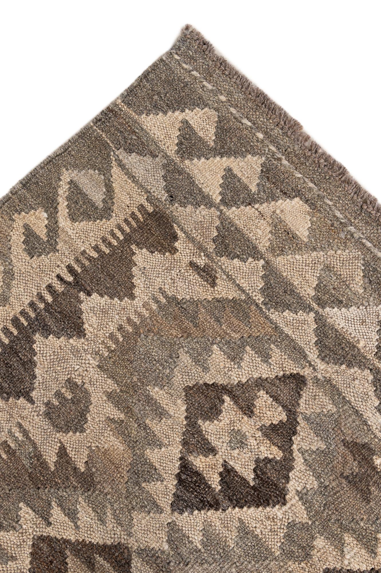 5' 3 x 8' Hand Woven Kilim Maymana Wool Rug