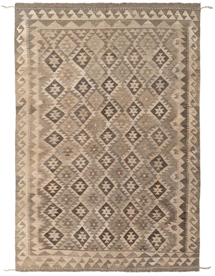 Detail image of 5' 3 x 8' Hand Woven Kilim Maymana Wool Rug